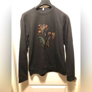 Grey/ black sweatshirt with mushrooms